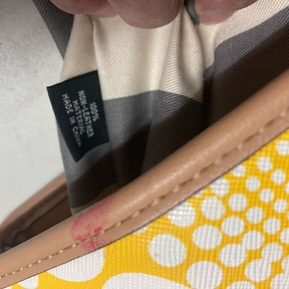 KATE‎ LANDRY Women’s Tote Bag 12X6X13.5 Yellow & White - Picture 10 of 12